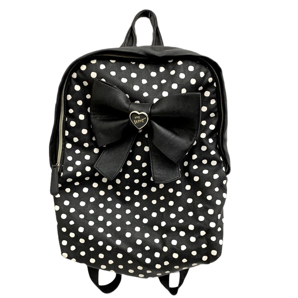 Betsey Johnson polka dot backpack purse